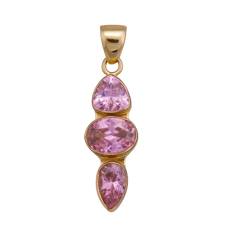 Alchemia Pink CZ Triple Pendant