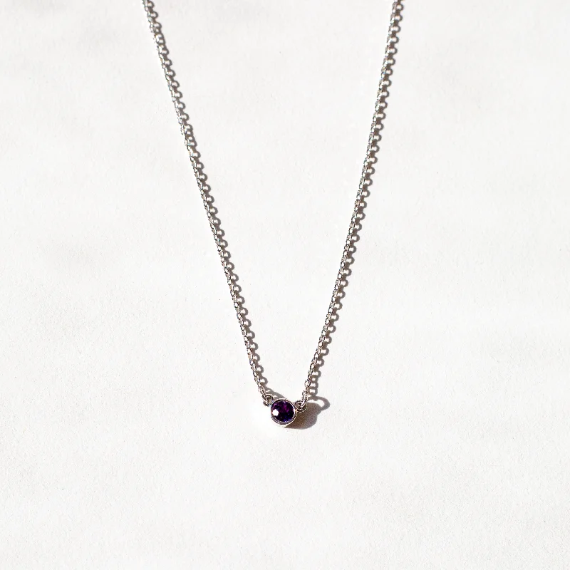 AMETHYST BEZEL NECKLACE