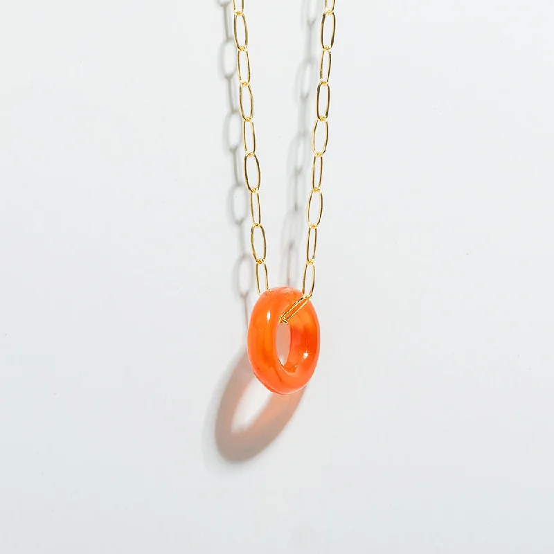 INNER FIRE NECKLACE | CARNELIAN DONUT