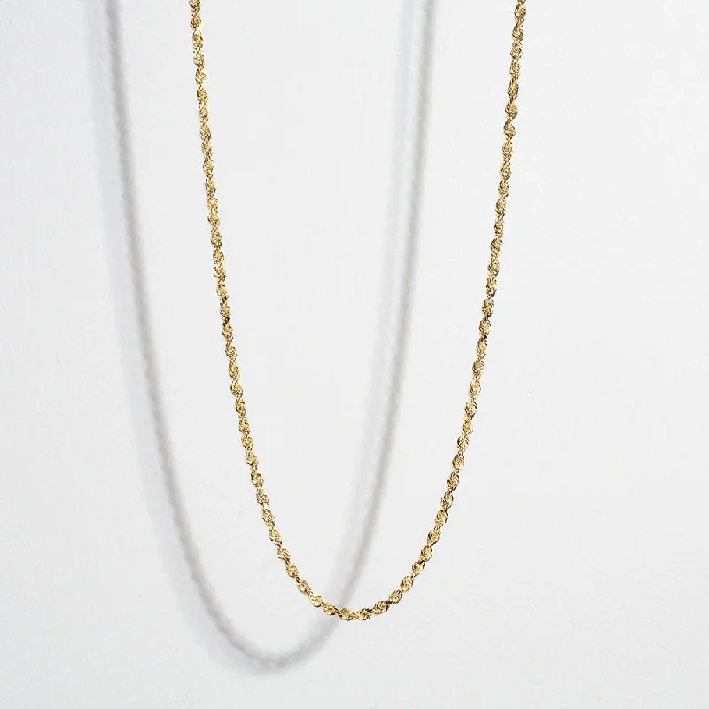 DIAMOND CUT ROPE CHAIN | 14K GOLD