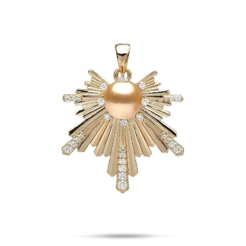 E Hoʻāla South Sea Gold Pearl Pendant in Gold with Diamonds - 27mm