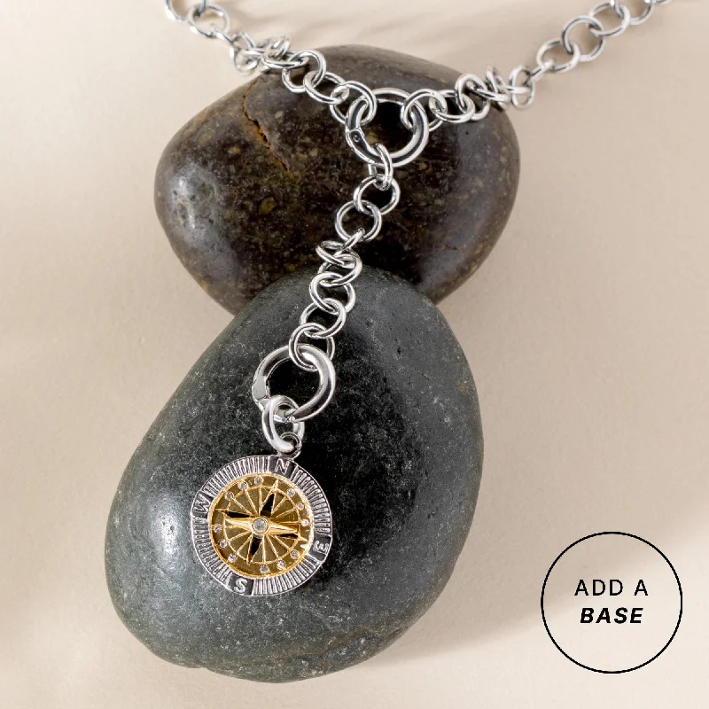 Interchangeable Two-Tone Compass Charm