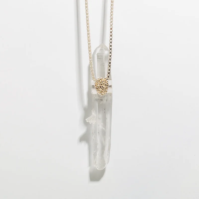 ONE OF A KIND: QUARTZ CRYSTAL TALISMAN NECKLACE | SILVER