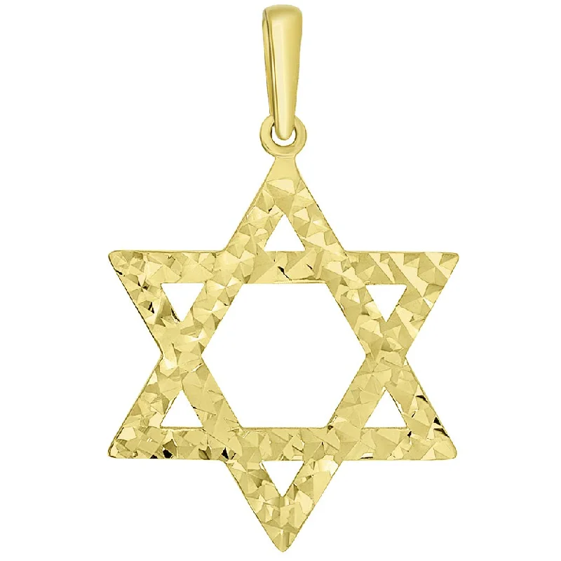 Religious by Jewelry America Solid 14k Yellow Gold Hebrew Star of David Pendant