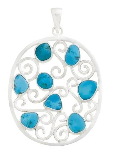 Sterling Silver Sleeping Beauty Turquoise Pendant