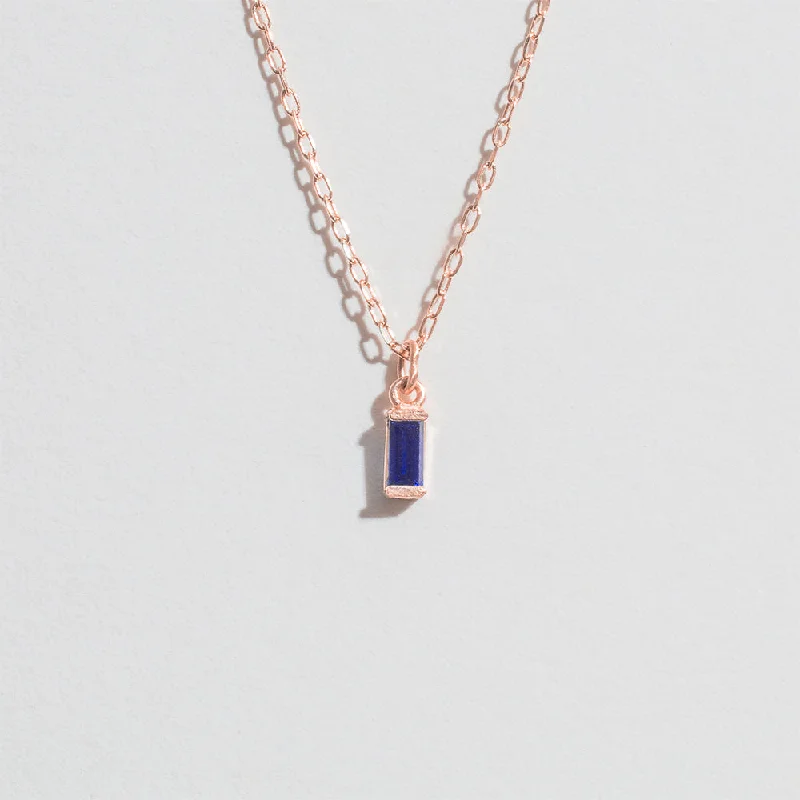 TANZANITE BAGUETTE STATION NECKLACE | 14K GOLD