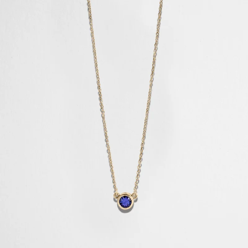 TANZANITE BEZEL NECKLACE | GOLD