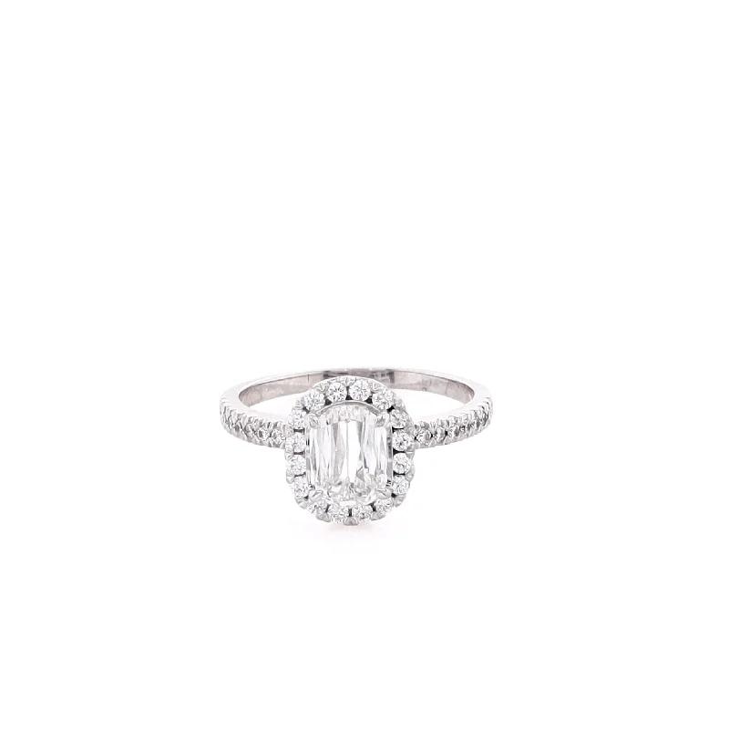 Estate Christopher Designs 18 Karat White Gold Diamond Engagement Ring