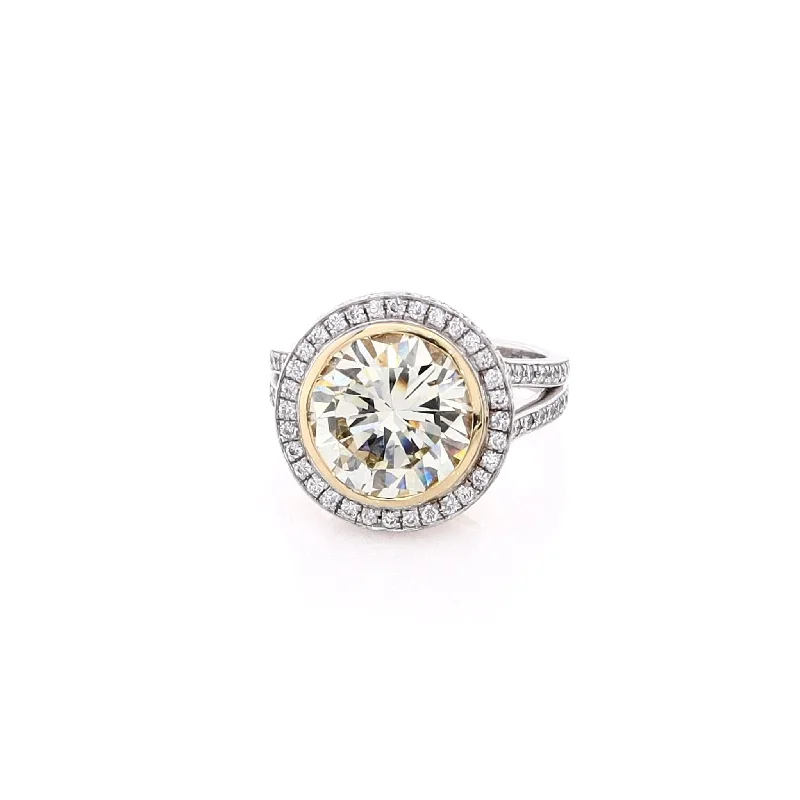 Estate Martin Flyer 18 Karat Two Tone Diamond Engagement Ring