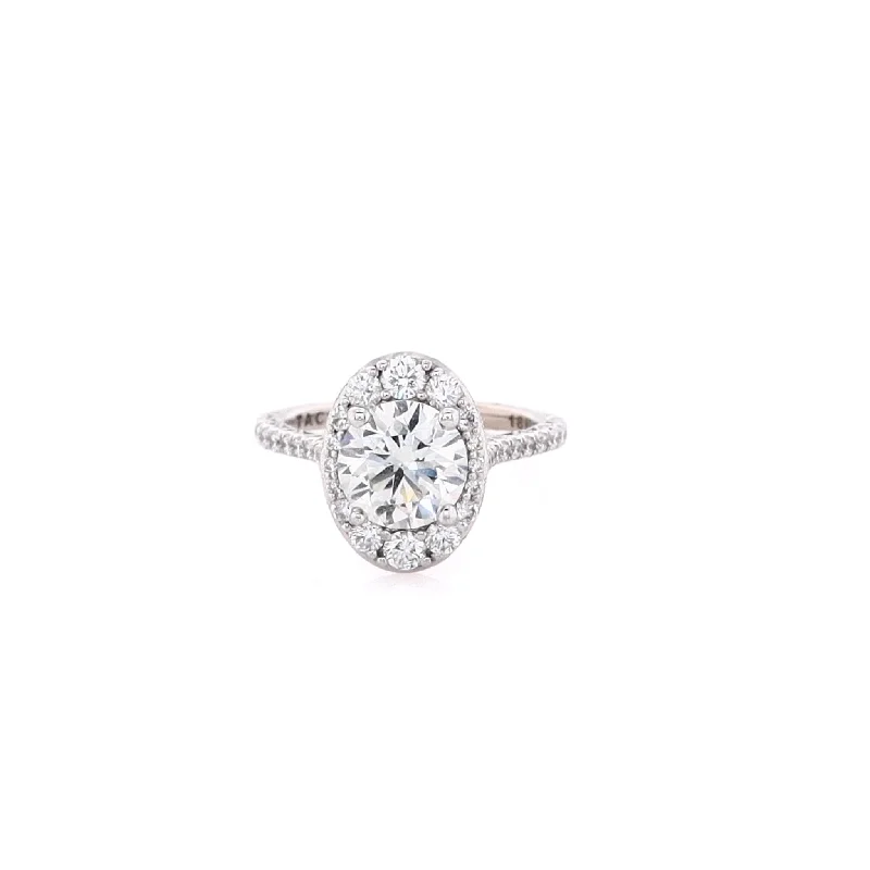 Estate Tacori 18 Karat White Gold Diamond Engagement Ring With AGS Certification