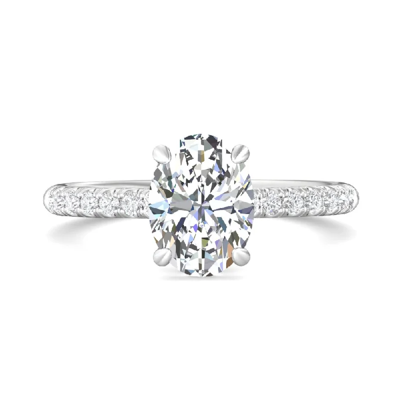 Martin Flyer 14k Oval Diamond Engagement Ring with Hidden Halo