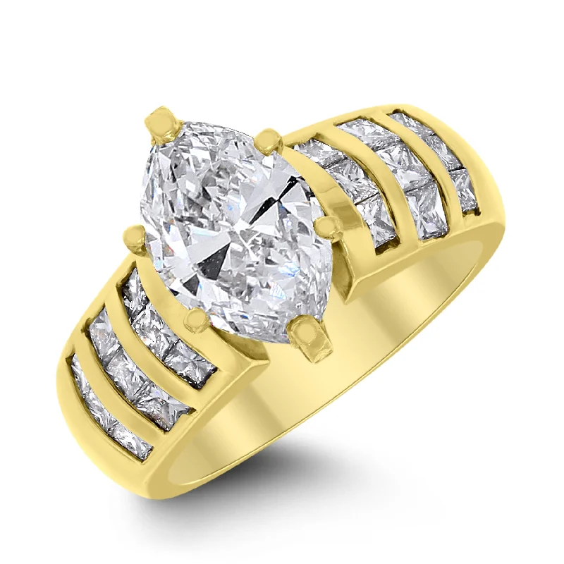 Sylvia Engagement Ring (2.03 ct Marquise JSI2 Diamond) in Yellow Gold