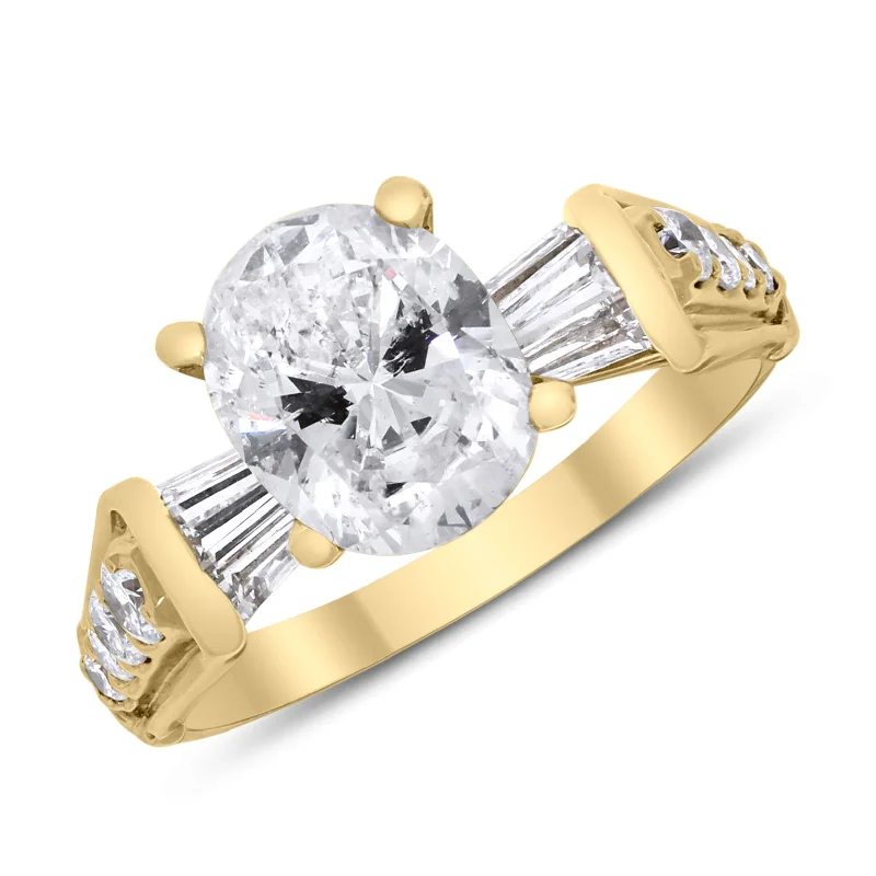 Cynthia Engagement Ring (1.62 ct Oval Diamond) in Yellow Gold