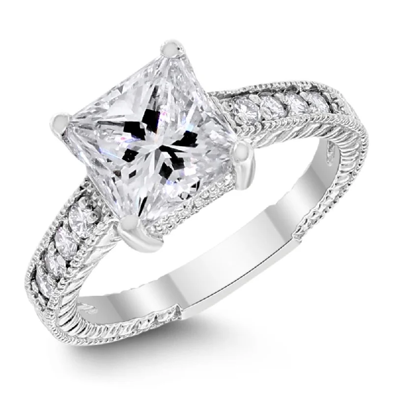 Rene Engagement Ring (2.29 ct Princess IVS1 EGLUSA Diamond) in Platinum