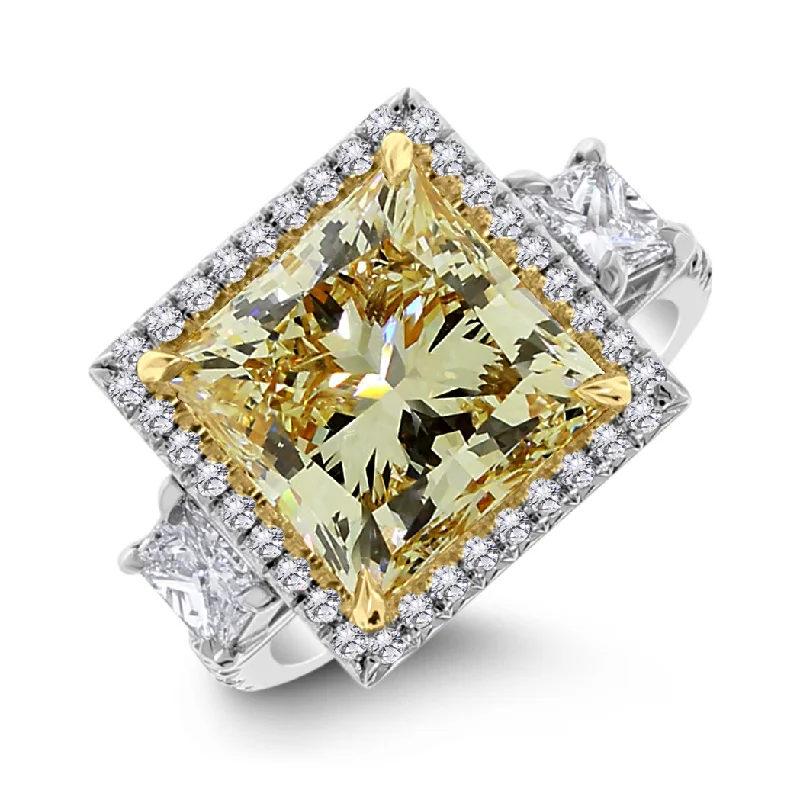 Sundance Engagement Ring (7.02 ct Princess Cut Light Yellow VS Diamond)