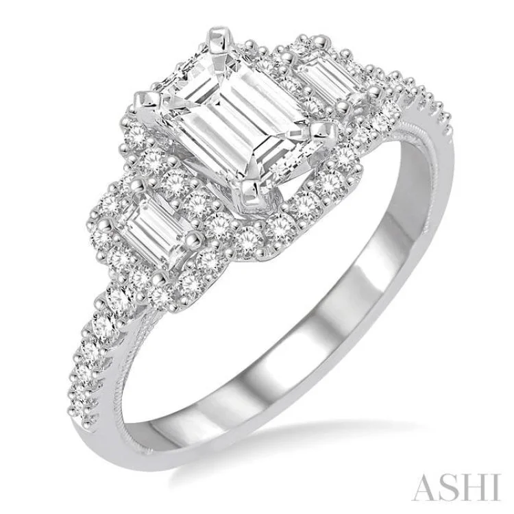 1/2 Ctw Diamond Semi-mount Engagement Ring in 14K White Gold