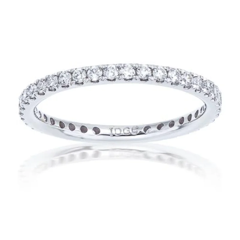 14k Gold Round Diamond Pave Eternity Band