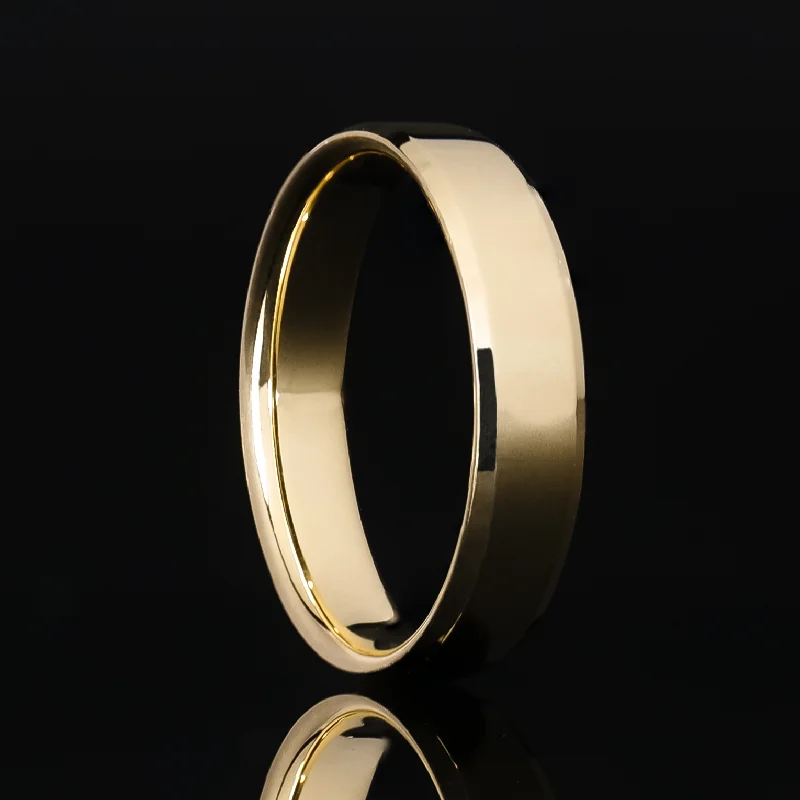 5mm Beveled Gold Ring