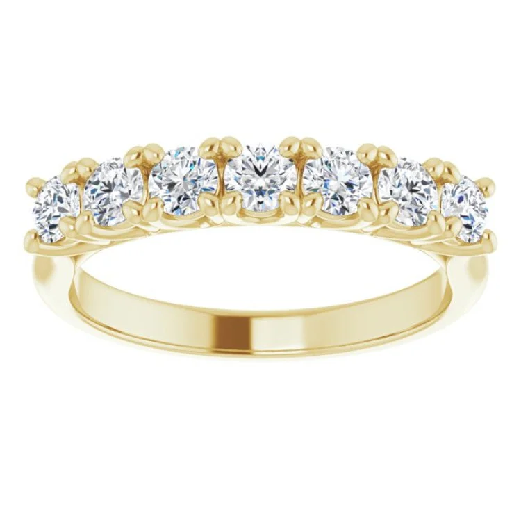 14K Yellow 3/4 CTW Natural Diamond Seven-Stone Anniversary Band