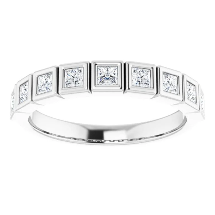 14K White 5/8 CTW Natural Diamond Anniversary Band