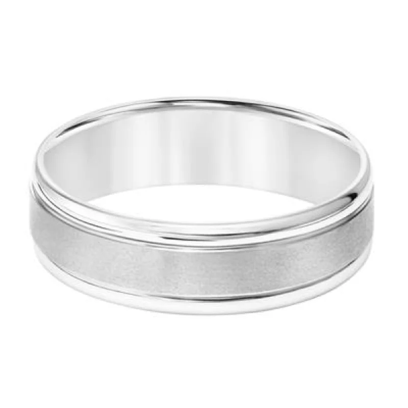 Men's 6.5mm Platinum Brush Finish Wedding Band