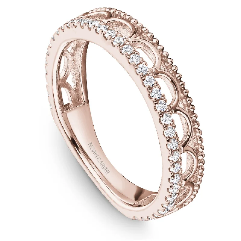 Noam Carver Geometric Diamond Wedding Band in Rose Gold