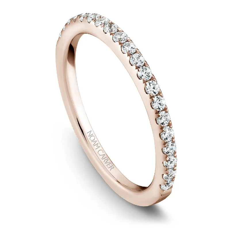 Noam Carver Thin Diamond Wedding Band in Rose Gold