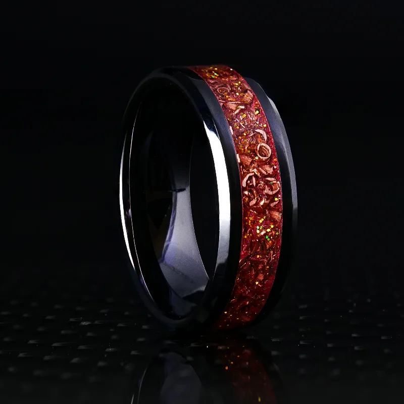 Radiant Sedona Glowstone Ring on Black Ceramic