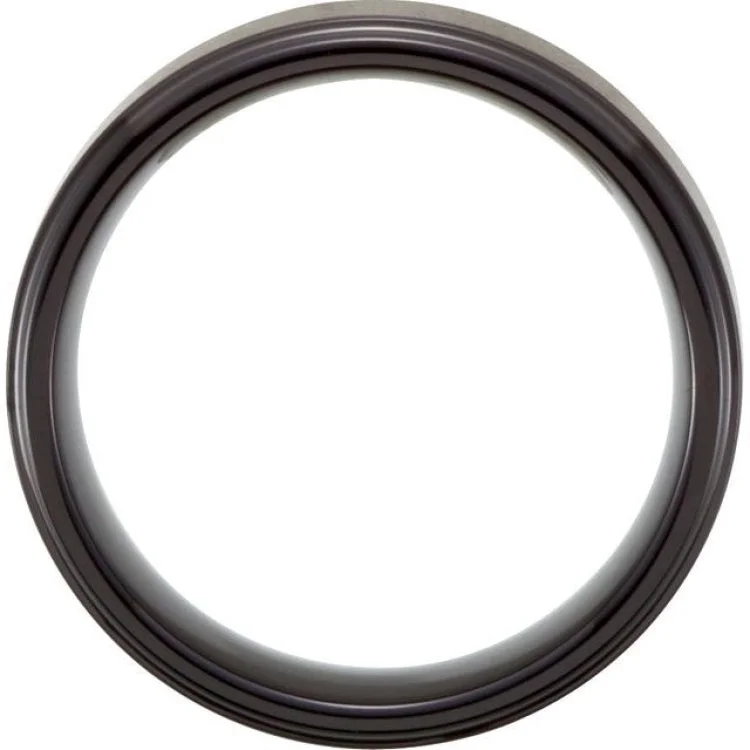 Black PVD Tungsten 8 mm Ridged Band Size 7.5