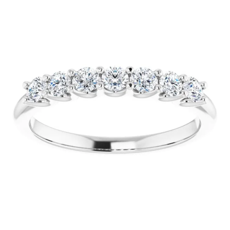 14K White 3/8 CTW Natural Diamond Anniversary Band