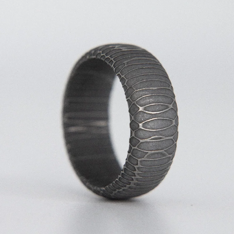 Spirograph Damascus Steel Ring