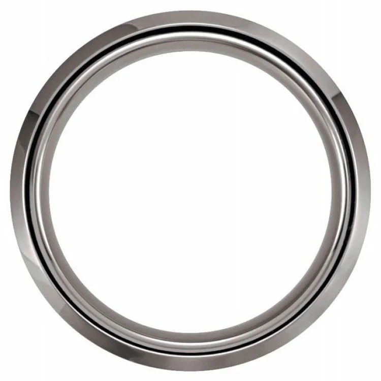 Tungsten 8 mm Satin & Beveled-Edge Band Size 8.5