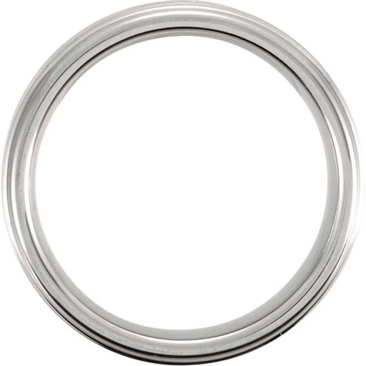 Tungsten 6 mm Satin and Polished Edge Band Size 11.5