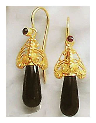 Drury Lane Onyx Screw Back Earrings