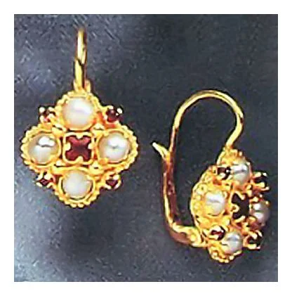 Lady Montague Garnet and Pearl Earrings