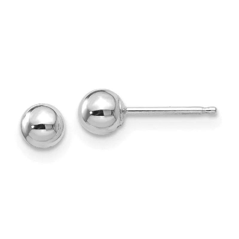 14KT White Gold 4MM Ball Stud Earrings