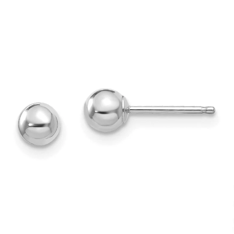 14KT White Gold 4MM Ball Stud Earrings