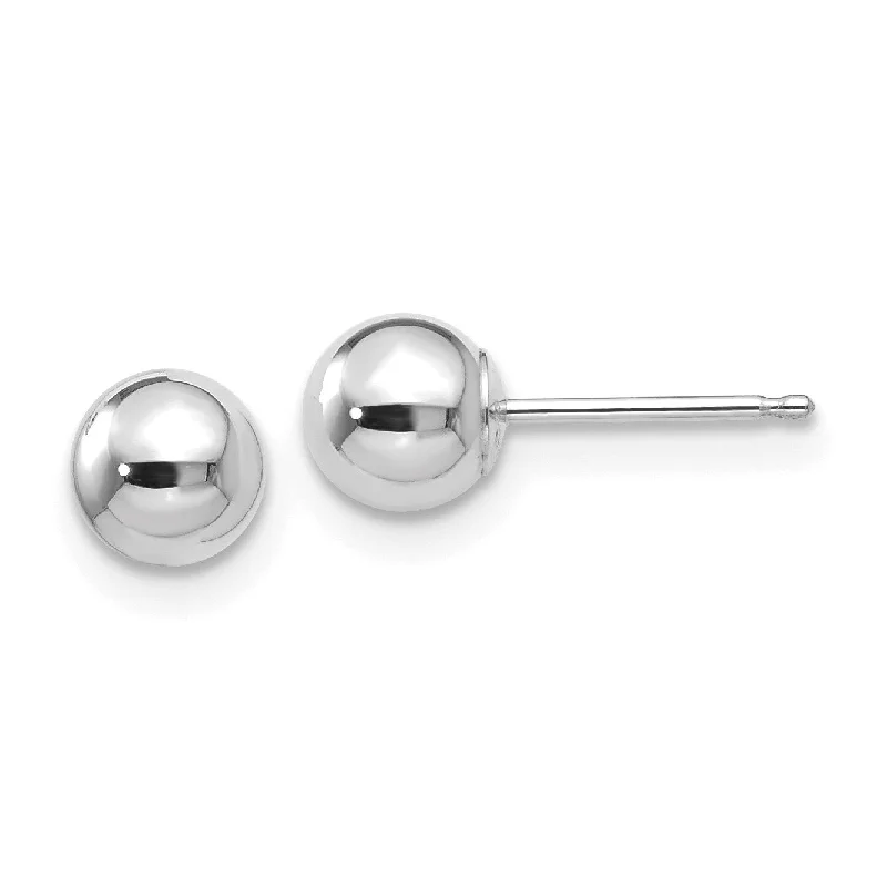 14KT White Gold 5MM Ball Stud Earrings