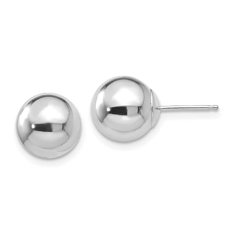 14KT White Gold 9MM Ball Stud Earrings