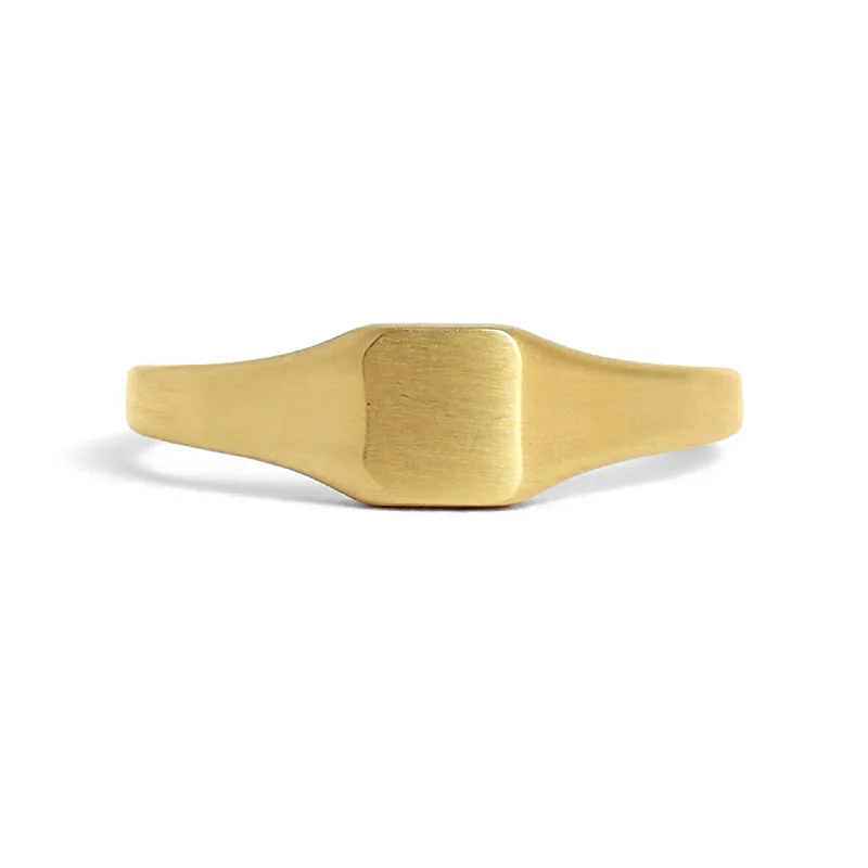 18K Gold PVD Stainless Steel Blank Engravable Square Signet Ring / ESR0001