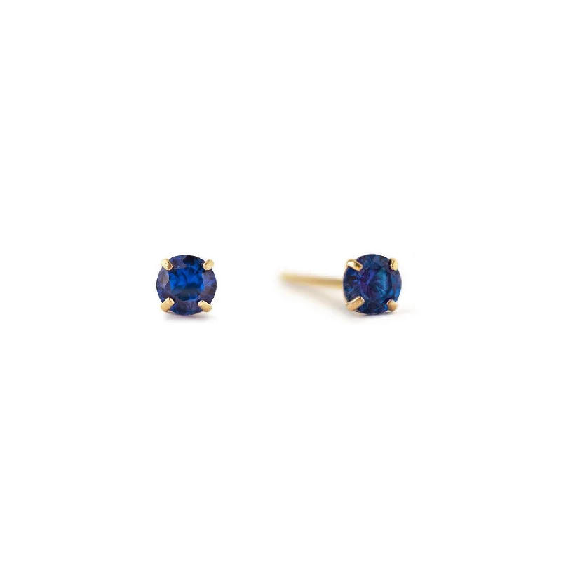 Birthstone Tiny Studs Blue Sapphire