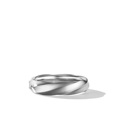 Cable Edge Band Ring in Recycled Sterling Silver, Size 10