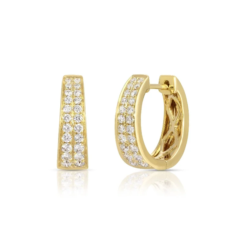 Anita Ko 18K Yellow Gold Small Diamond Meryl Huggie Earrings