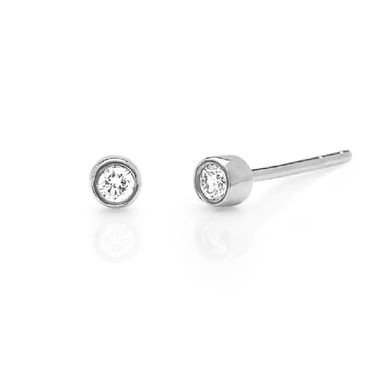 Diamond Bezel Stud Earrings