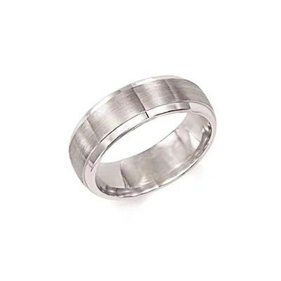 Fink's Men's 6.5mm Rolled Edge Brushed Wedding Band