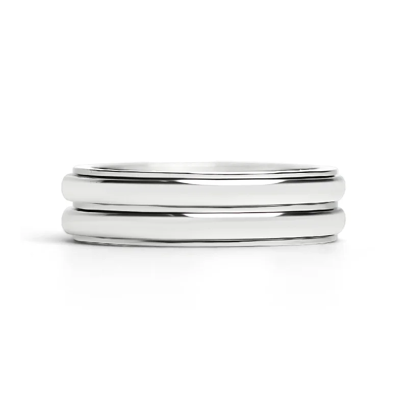 Highly Polished Stainless Steel Grooved Spinner Center Ring / SRJ2416