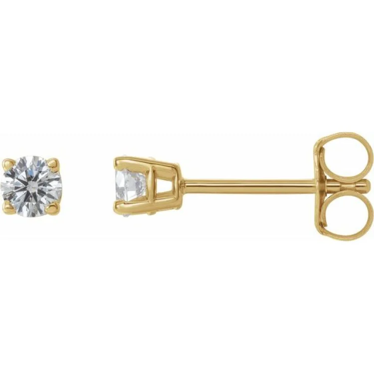 14K Yellow 1/4 CTW Natural Diamond Stud Earrings with Friction Post