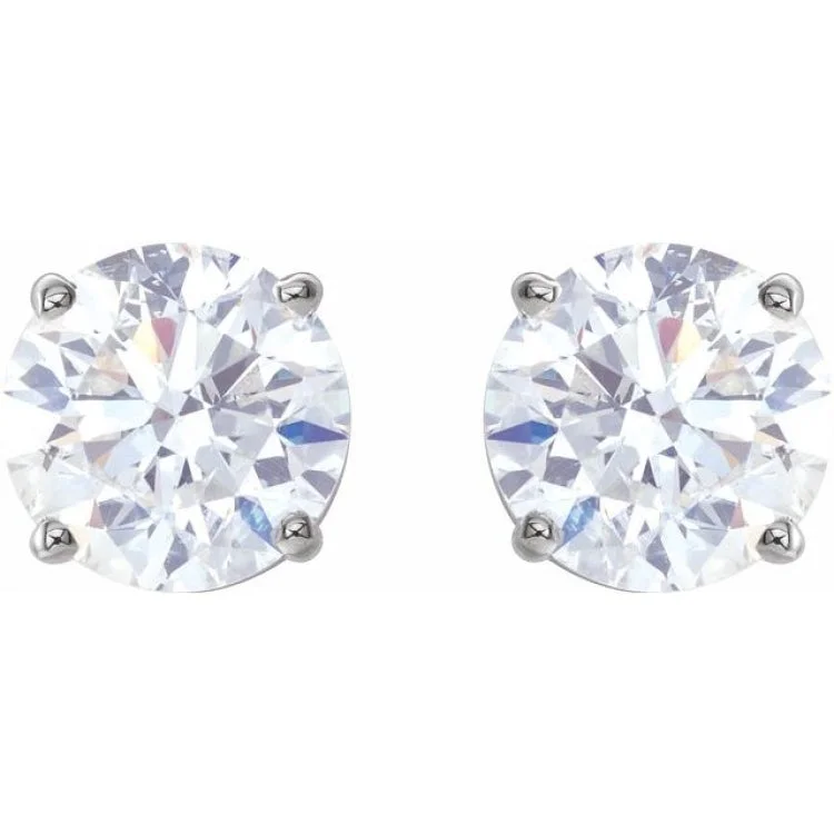 14K White 2 CTW Natural Diamond Stud Earrings with Friction Post