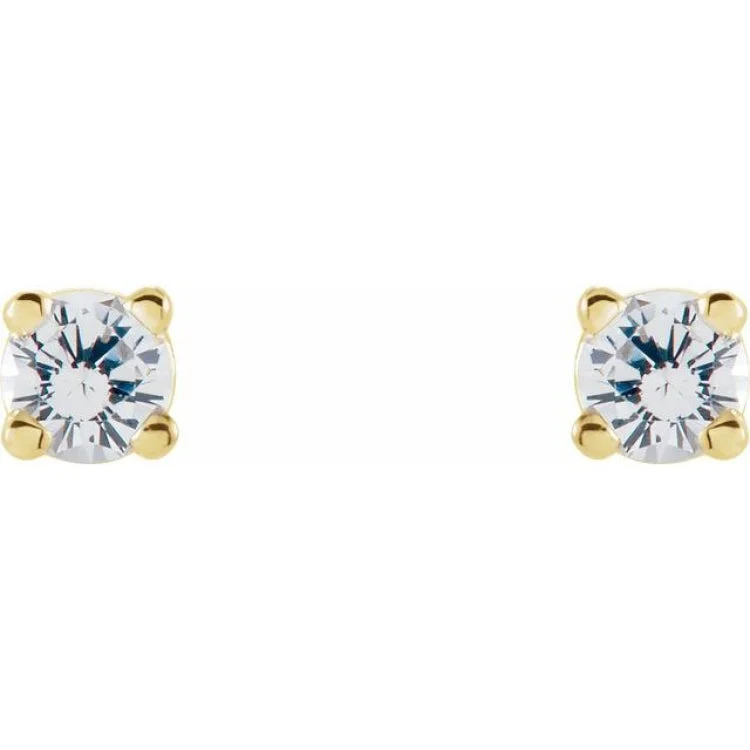 14K Yellow 4 mm Stuller Lab-Grown Moissanite Stud Earrings with Friction Post