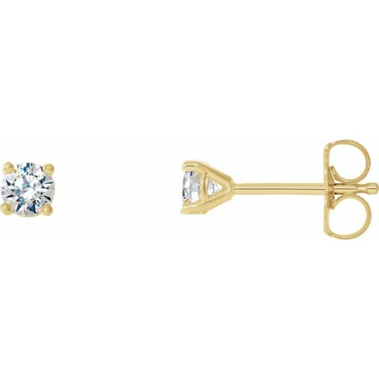 14K Yellow 1/3 CTW Natural Diamond Cocktail-Style Friction Post Earrings